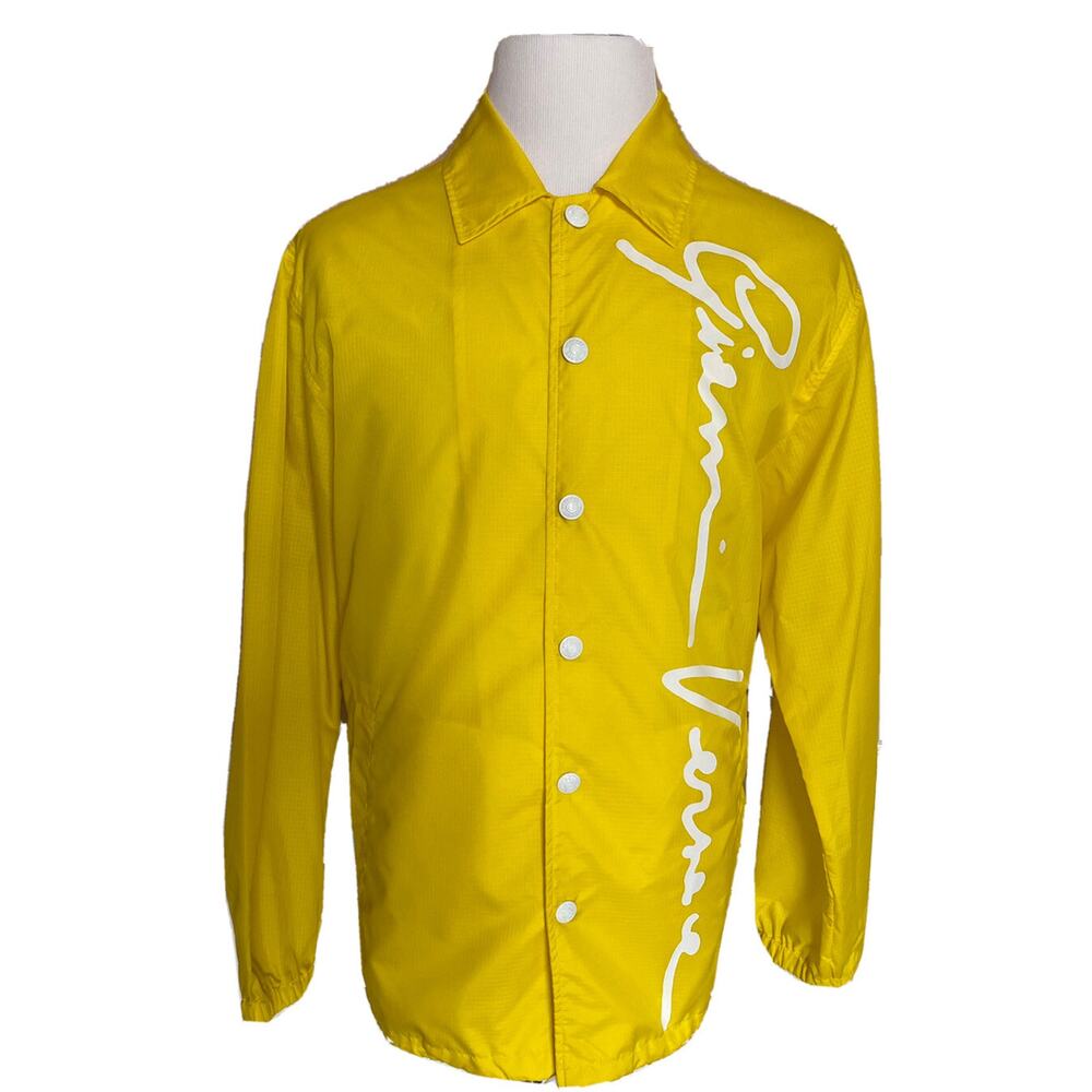 Versace Men's Button Down Yellow Raincoat Jacket S (46 Euro) A85203 IT NWT $1150